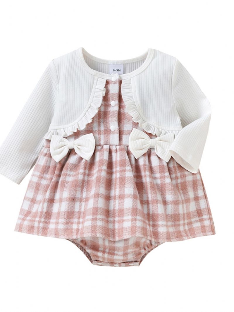 Piger Baby Elegant Plaid Sløjfekjole