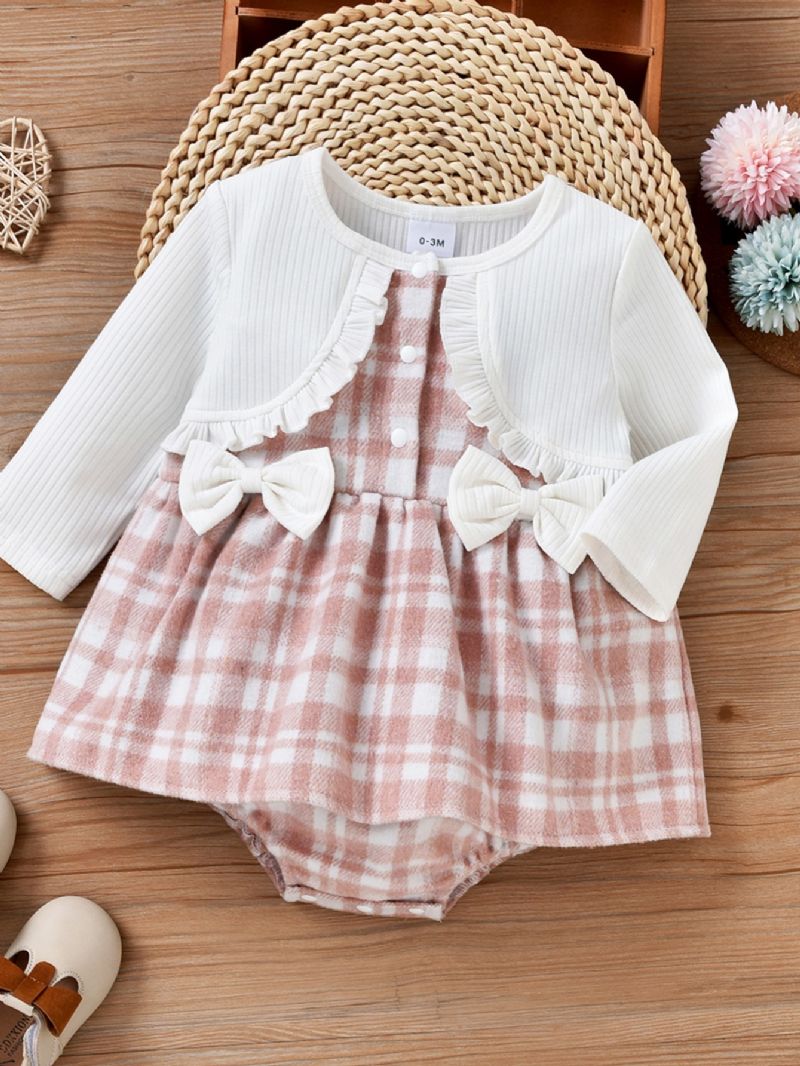 Piger Baby Elegant Plaid Sløjfekjole