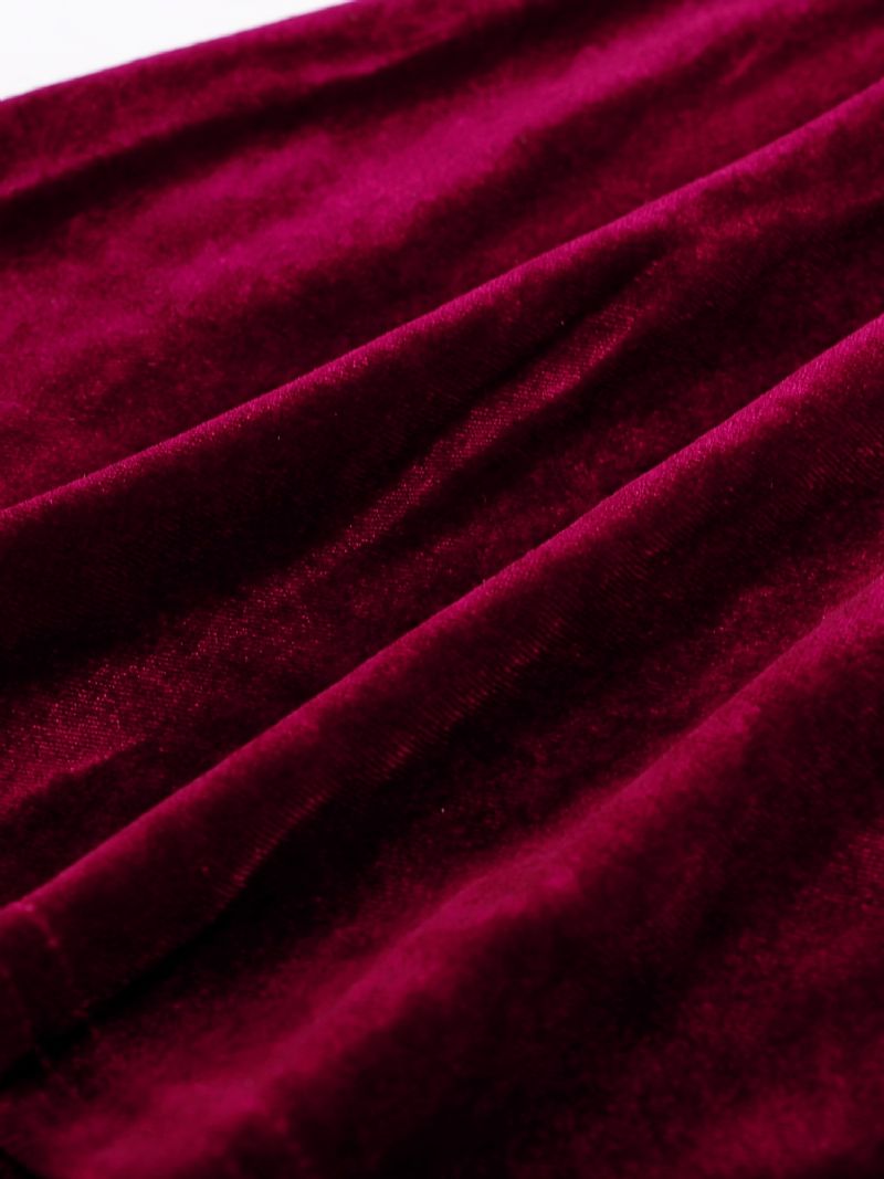 Piger Burgundy Velvet Spaghetti Stap Cami Dress Børnetøj