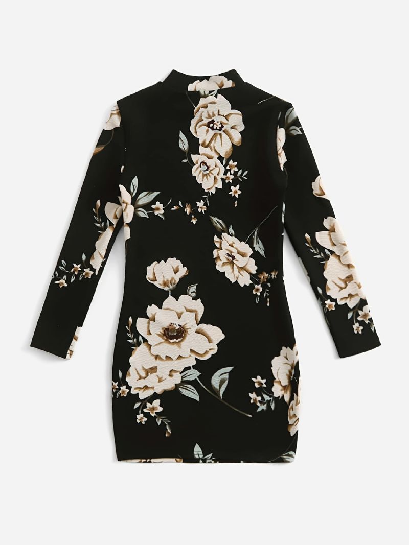 Piger Elegant Blomsterprint Bodycon Kjole Børnetøj