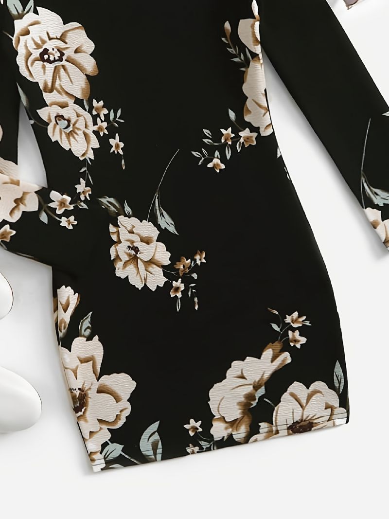 Piger Elegant Blomsterprint Bodycon Kjole Børnetøj