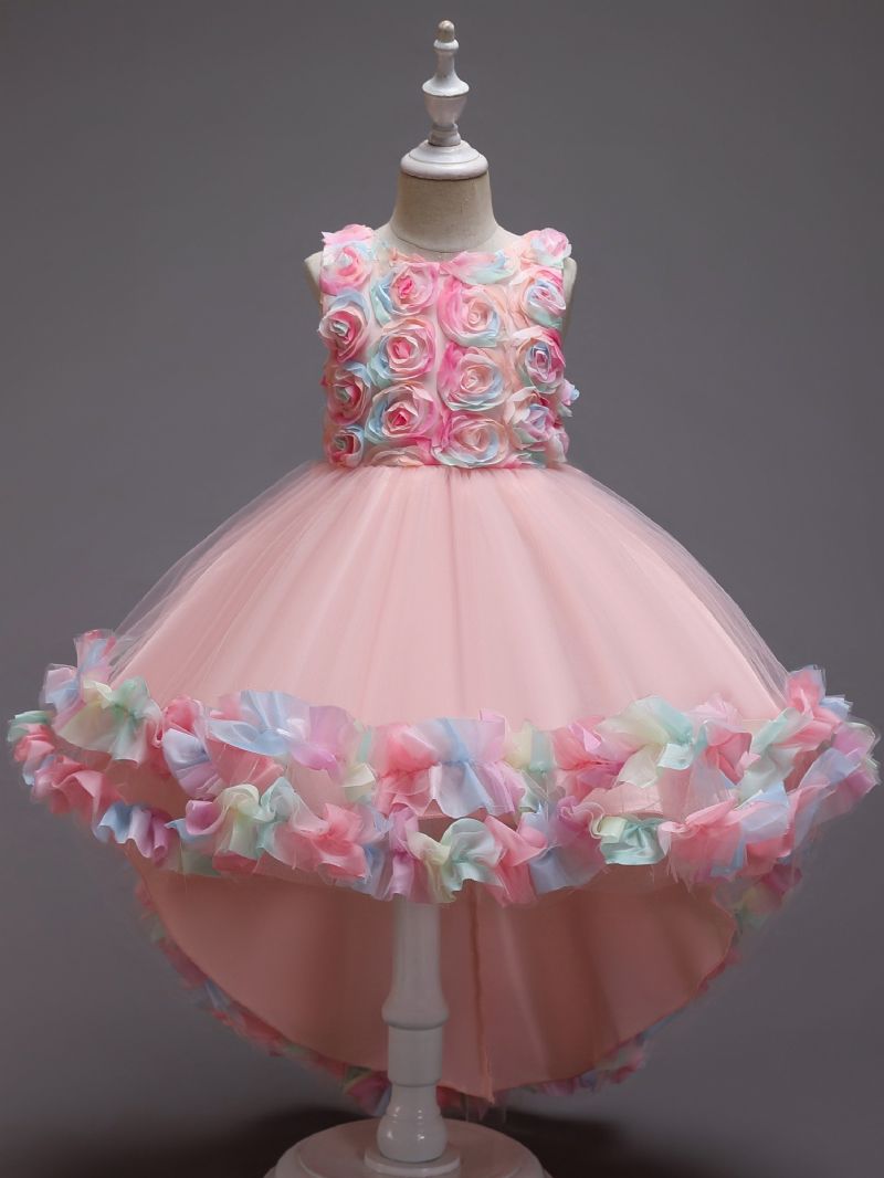 Piger Mesh Flower Catwalk Princess Dress Børnetøj