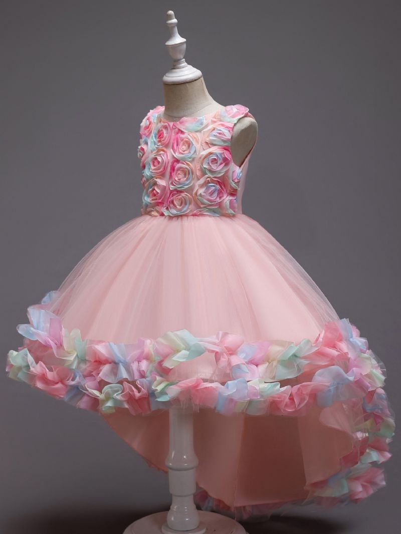 Piger Mesh Flower Catwalk Princess Dress Børnetøj