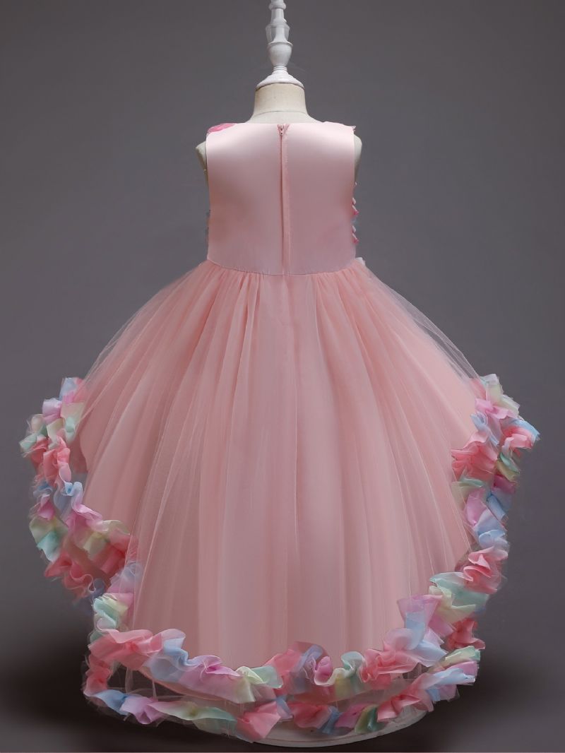 Piger Mesh Flower Catwalk Princess Dress Børnetøj