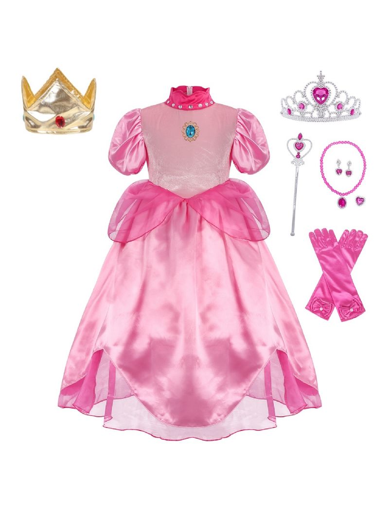 Piger Pink Princess Kjole Til Fest Cosplay Kostume