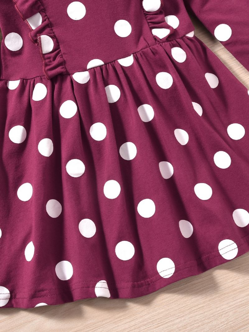 Piger Polka Dot Casual Langærmet Kjole