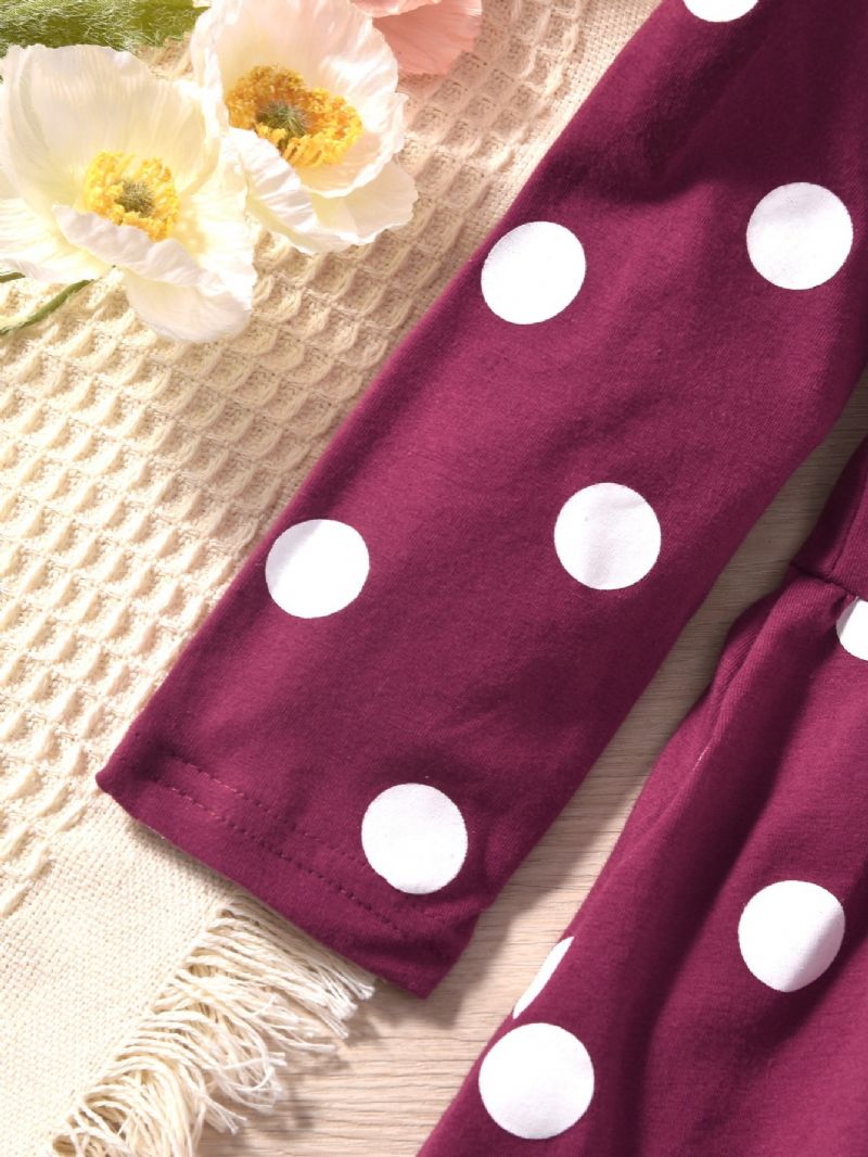 Piger Polka Dot Casual Langærmet Kjole