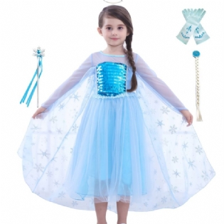 Piger Prinsesse Kjole Kostume Dress Up Fødselsdagsfest Halloween Jul Cosplay Outfit