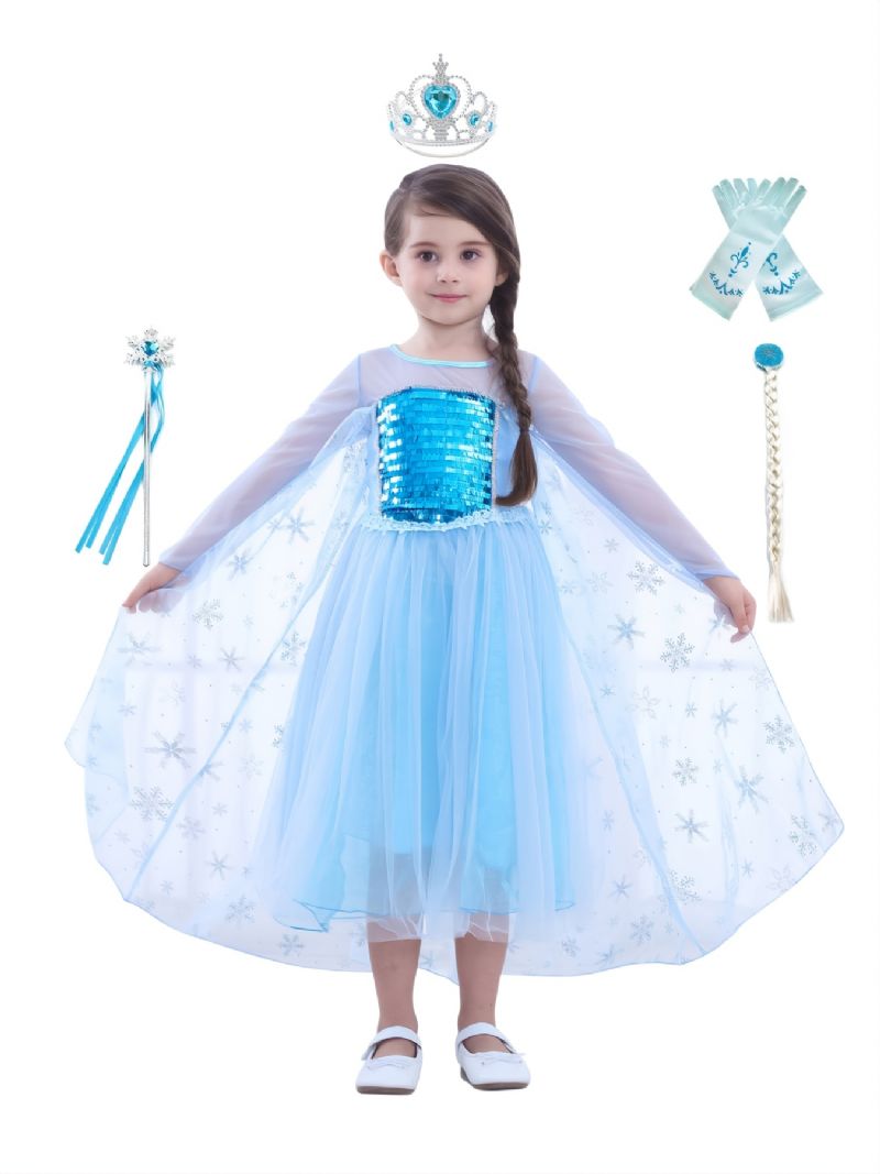 Piger Prinsesse Kjole Kostume Dress Up Fødselsdagsfest Halloween Jul Cosplay Outfit