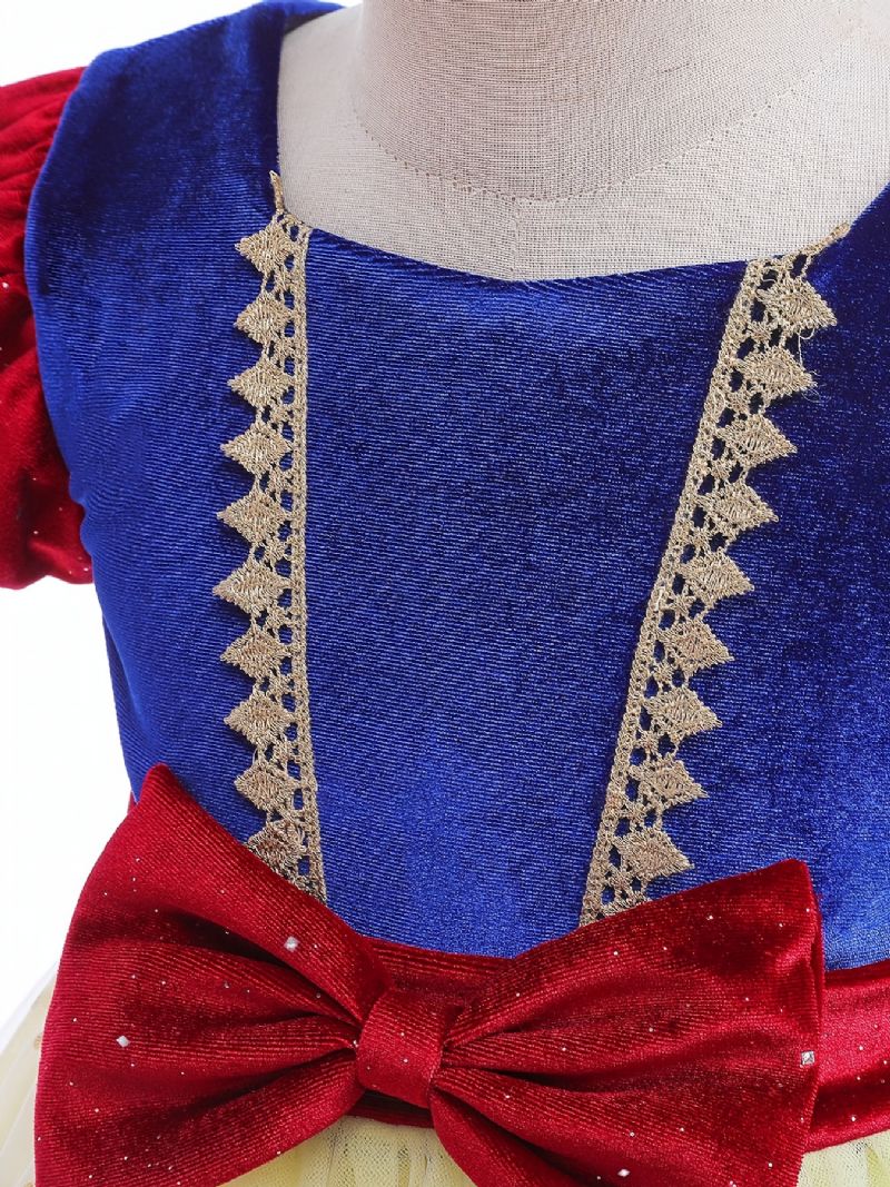 Piger Prinsesse Kjole Velvet Mesh Panel Cosplay Kostume Til Halloween Jul