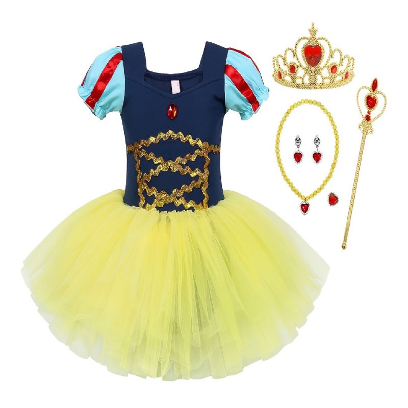 Piger Prinsesse Tutu Kjole Ballet Dansekjole Kostume Dress Up Fødselsdagsfest Jul Cosplay Outfit Tilbehør Inkluderet Sæt