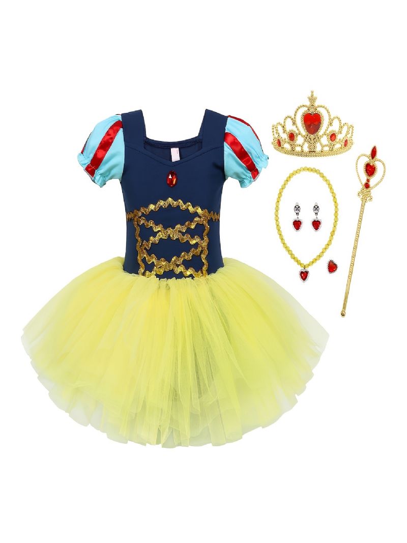 Piger Prinsesse Tutu Kjole Ballet Dansekjole Kostume Dress Up Fødselsdagsfest Jul Cosplay Outfit Tilbehør Inkluderet Sæt