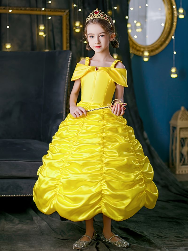 Piger Prinsesse Udklædningskjole Med Tilbehør Beauty & The Beast Dress