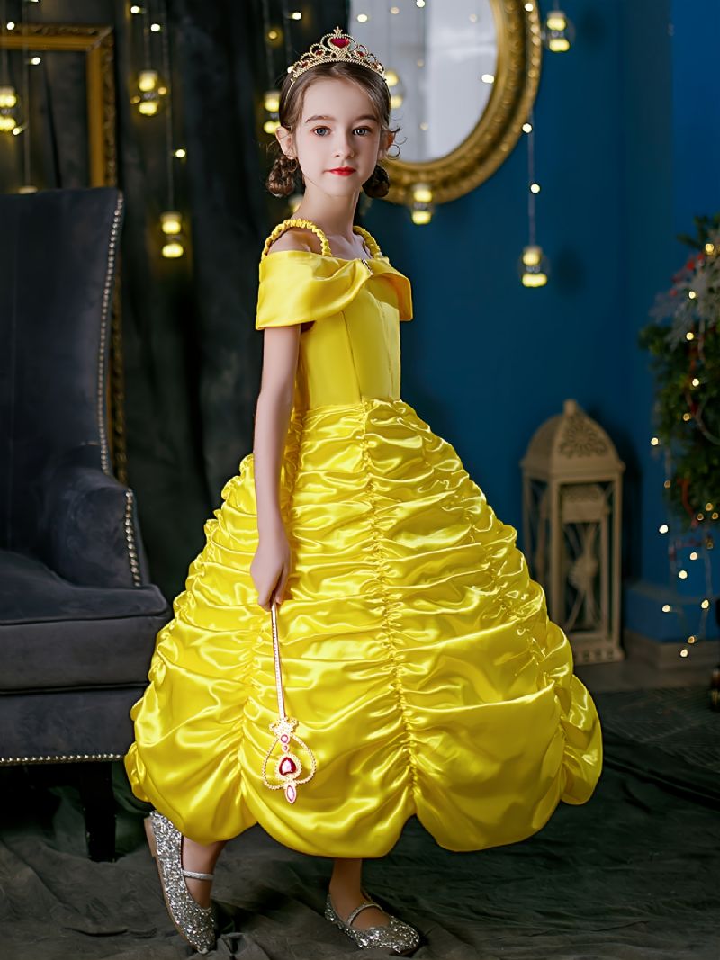 Piger Prinsesse Udklædningskjole Med Tilbehør Beauty & The Beast Dress