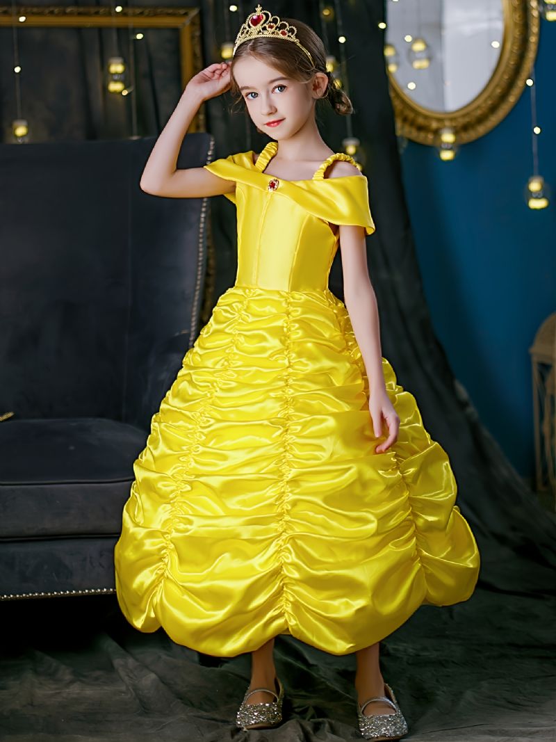 Piger Prinsesse Udklædningskjole Med Tilbehør Beauty & The Beast Dress