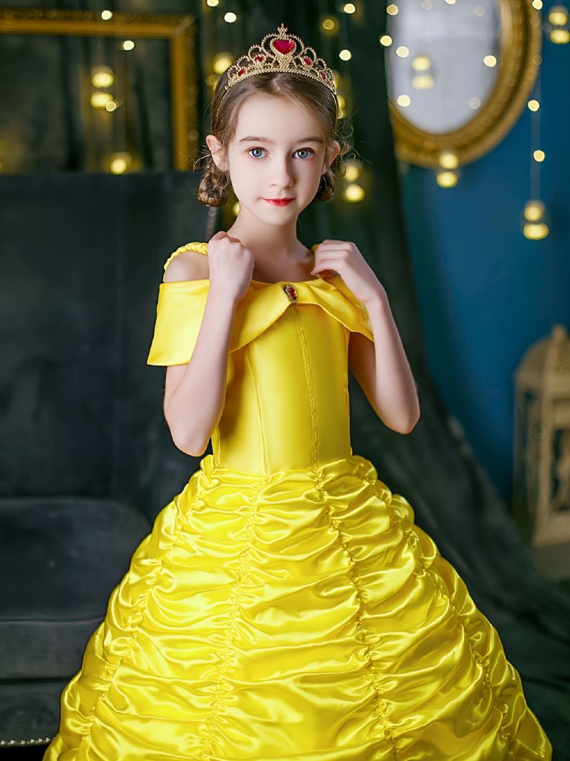 Piger Prinsesse Udklædningskjole Med Tilbehør Beauty & The Beast Dress