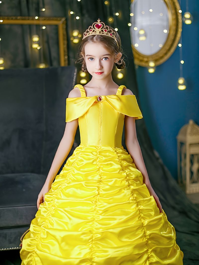 Piger Prinsesse Udklædningskjole Med Tilbehør Beauty & The Beast Dress