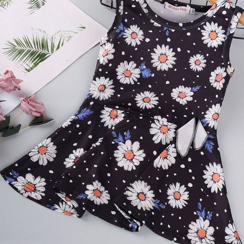 Toddler Piger Ærmeløs Daisy Print Kjole