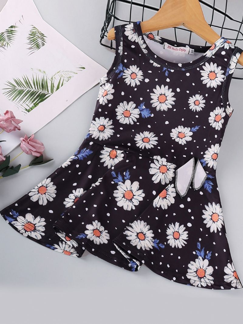 Toddler Piger Ærmeløs Daisy Print Kjole