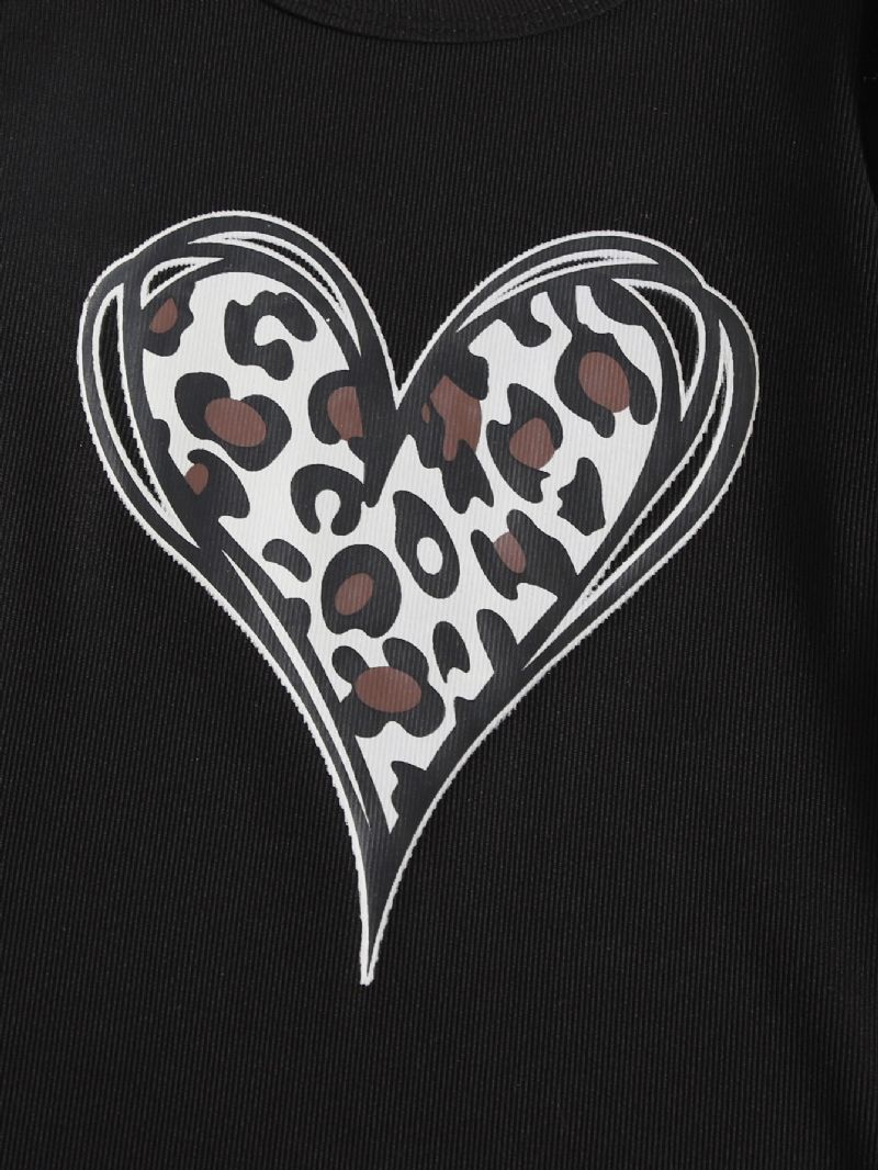 Toddler Piger Heart Printed Sort Kjole