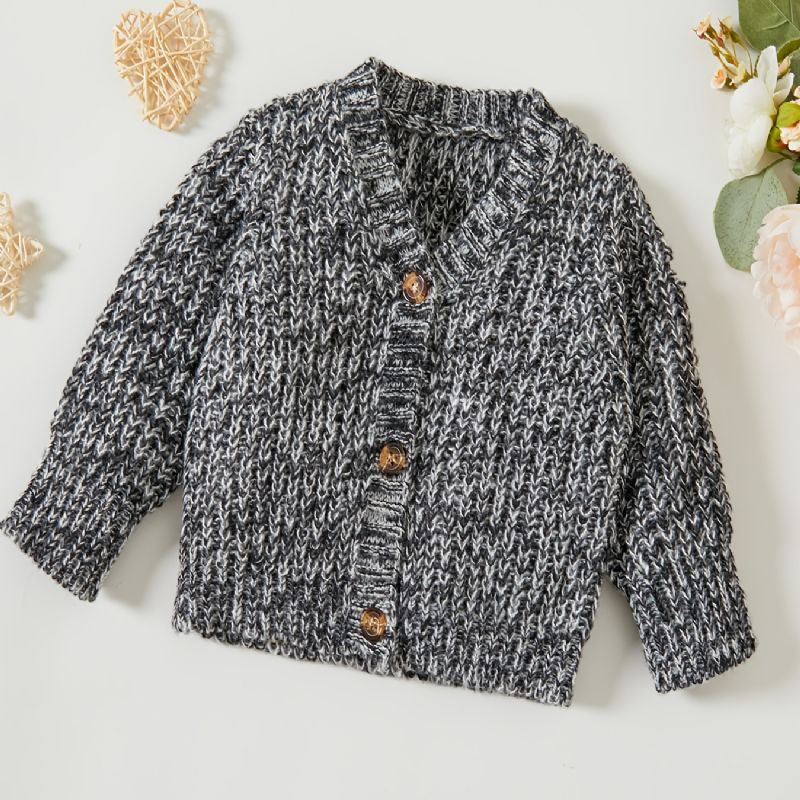 Unisex Baby Strik Cardigan Thicken Termisk Sweater Til Vinter Babytøj