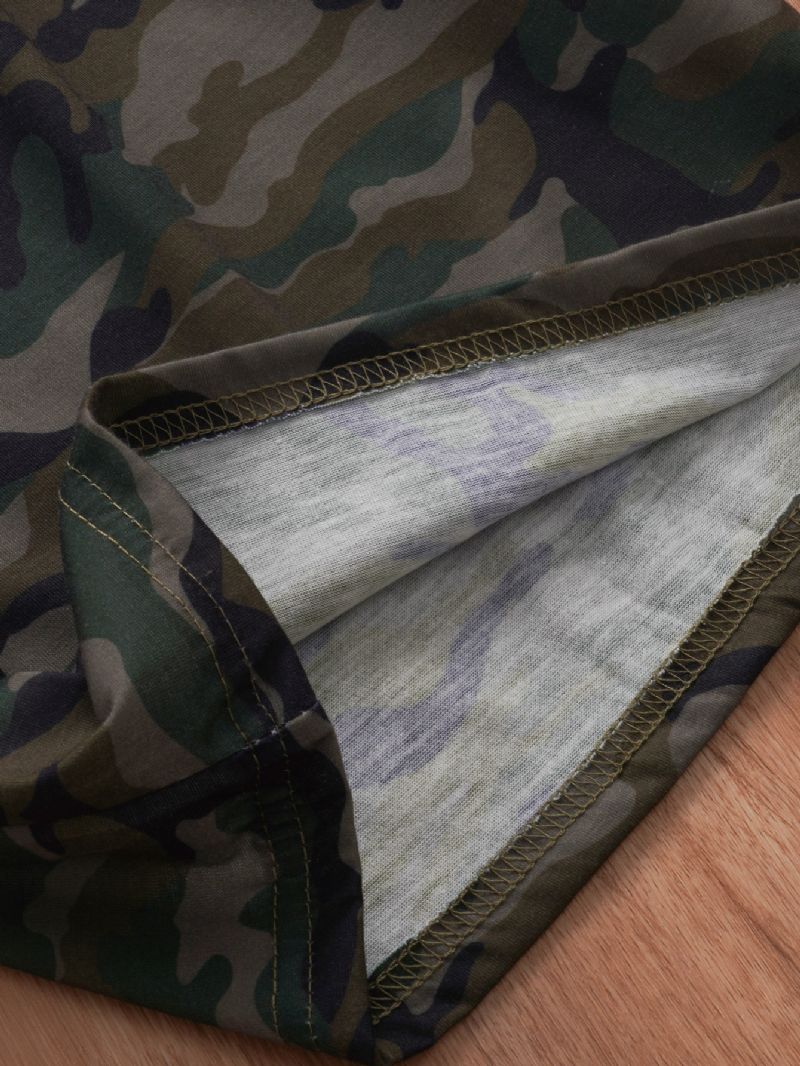 2 Stk Drenge Camo Print Ærmeløst Casual Sæt