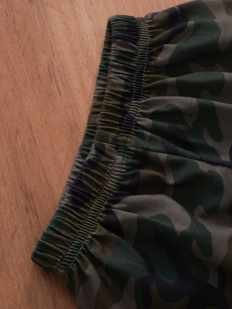 2 Stk Drenge Camo Print Ærmeløst Casual Sæt