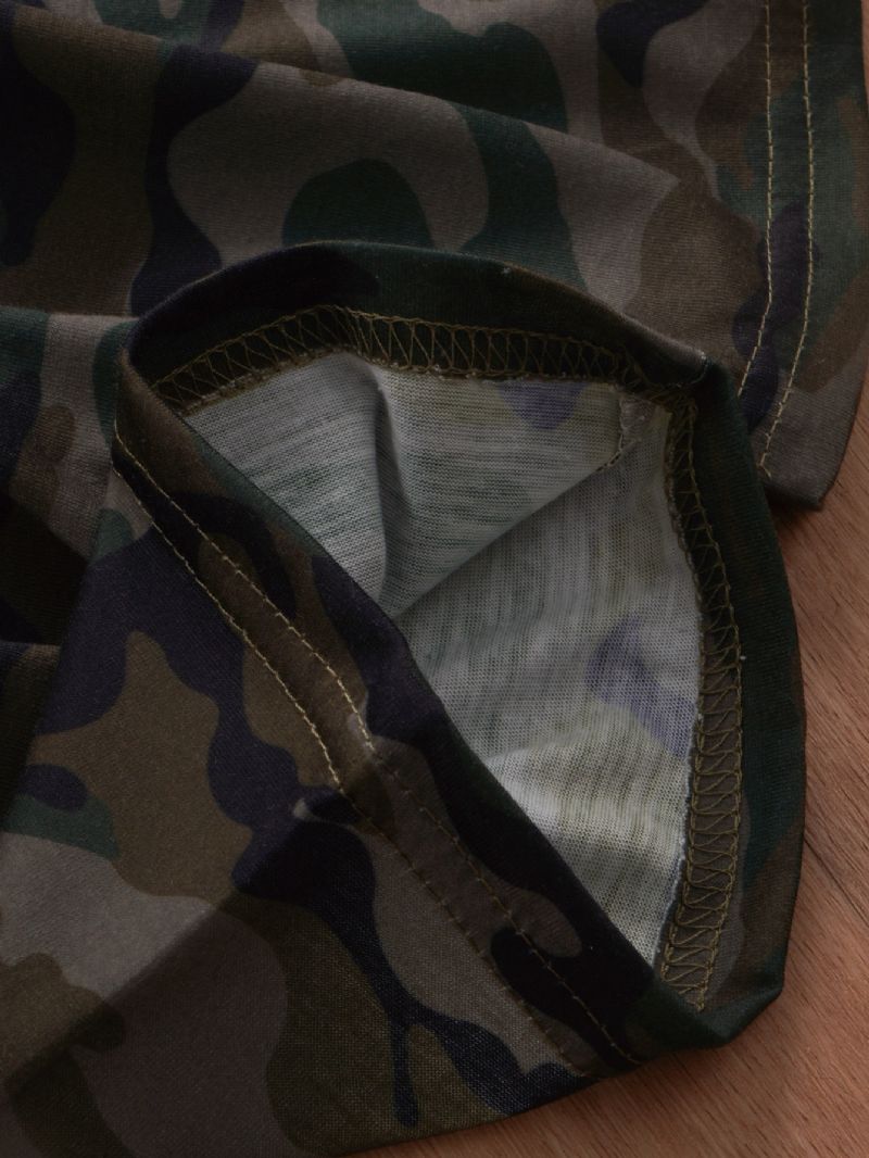 2 Stk Drenge Camo Print Ærmeløst Casual Sæt