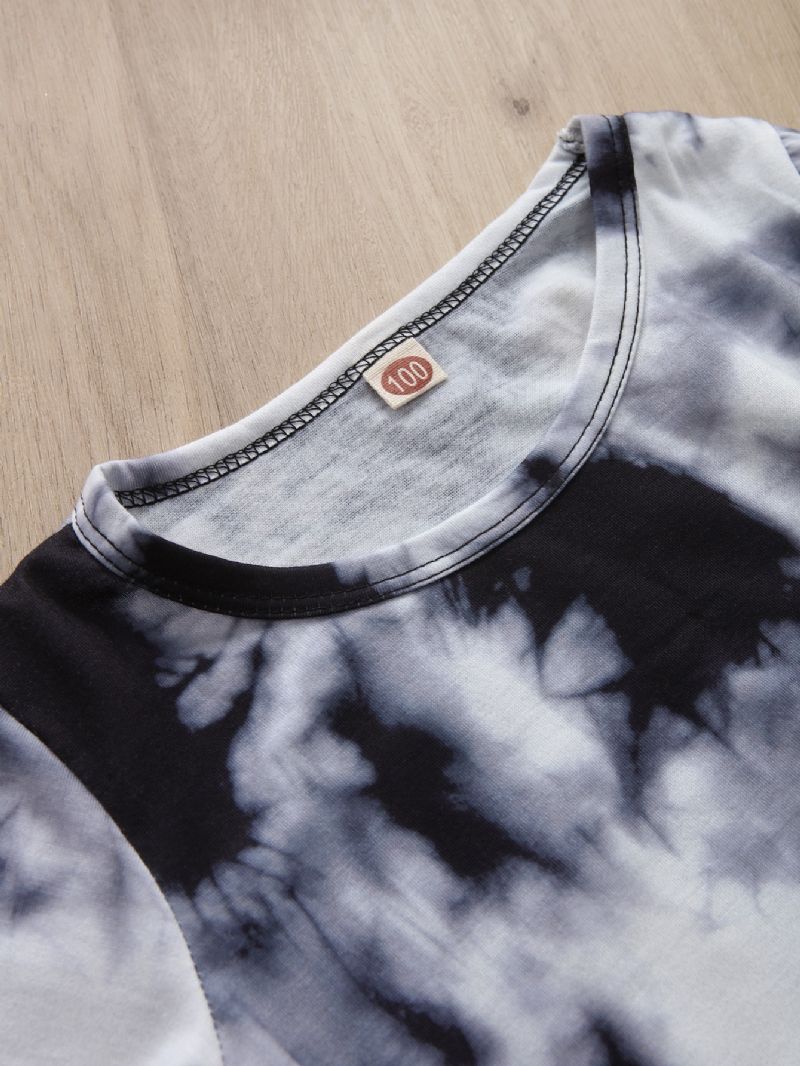 2 Stk Drenge Casual Tie Dye Print Langærmede Bukser Sæt