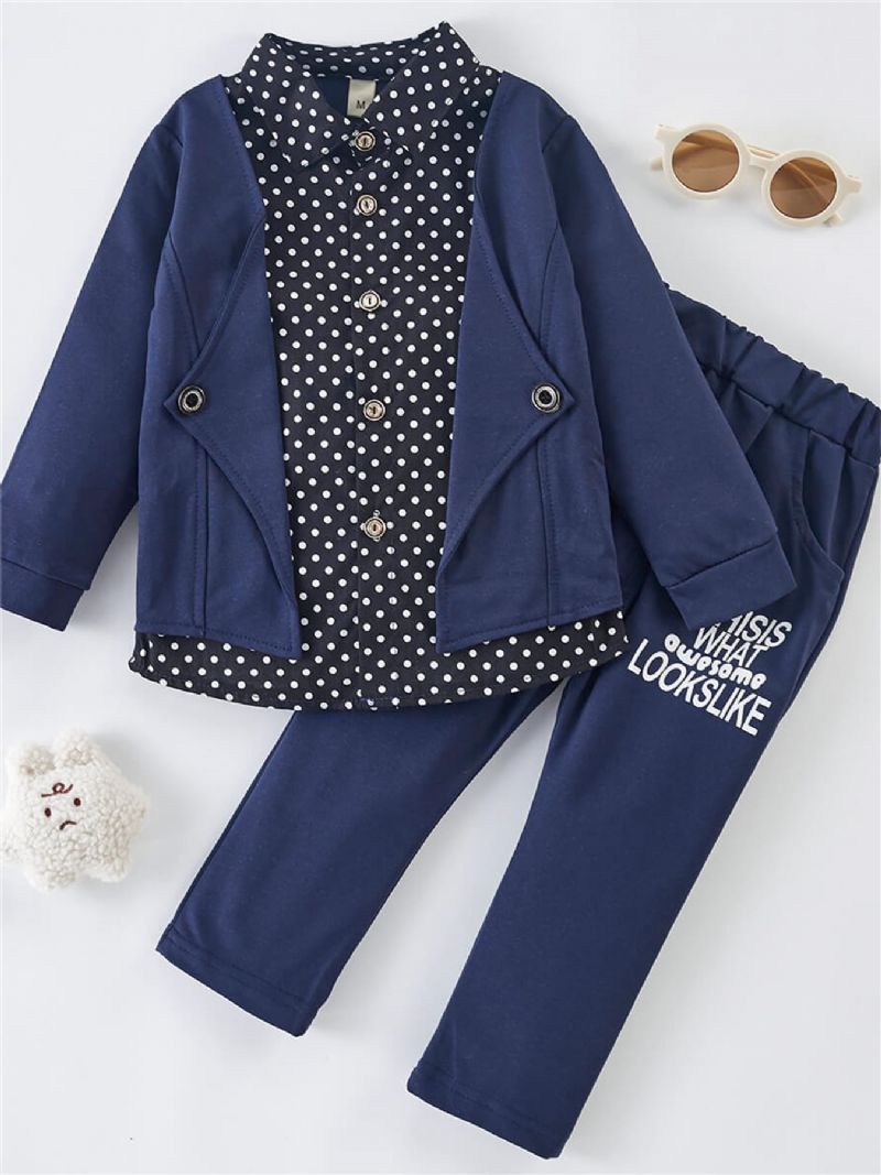 2 Stk. Toddler Drenge Gentleman Suit & Letter Pattern Bukser