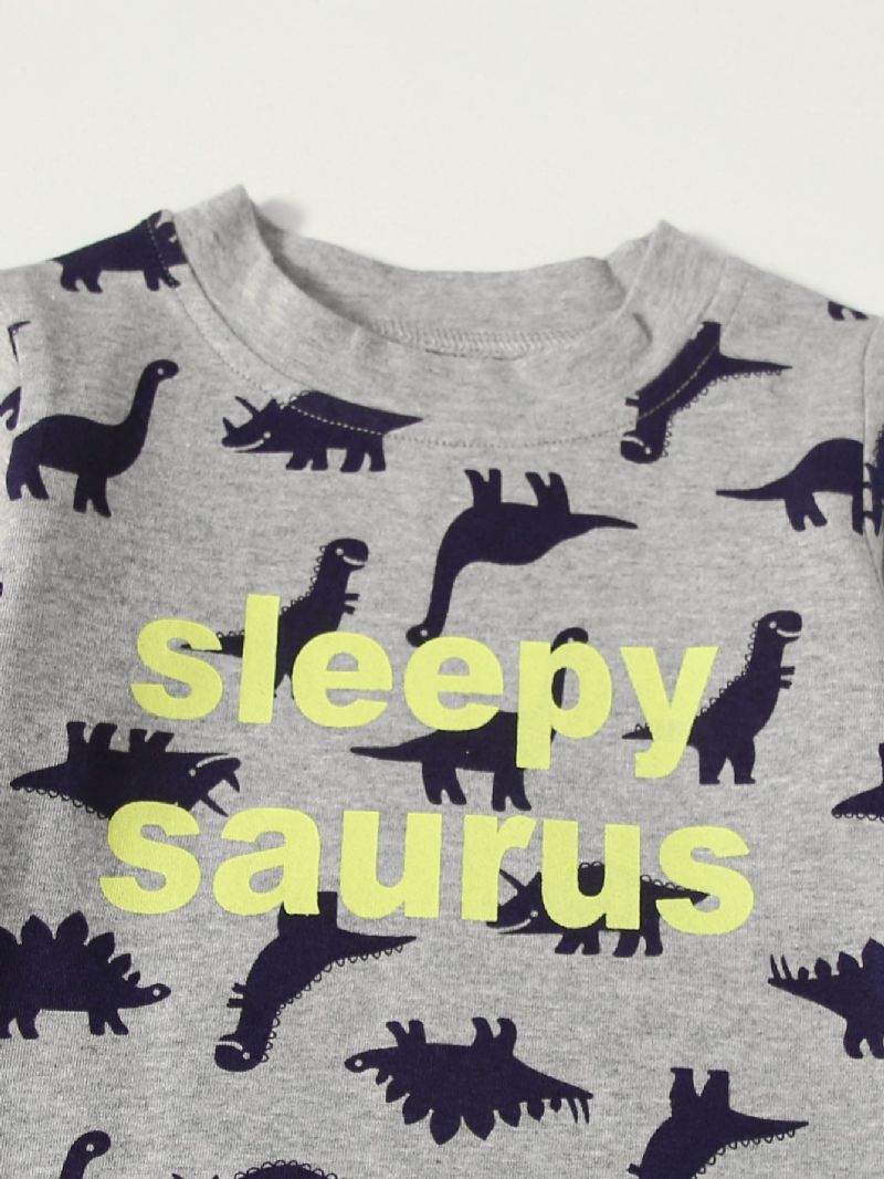 Baby Casual Tegneserie Dinosaur Trykt Sweatshirt Bukser Sæt