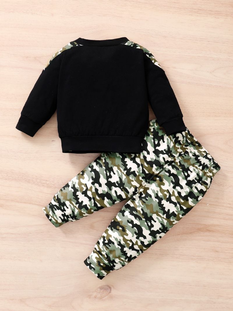 Baby Drenge Camo Pullover Sweatshirt & Matchende Joggerbukser Babytøj