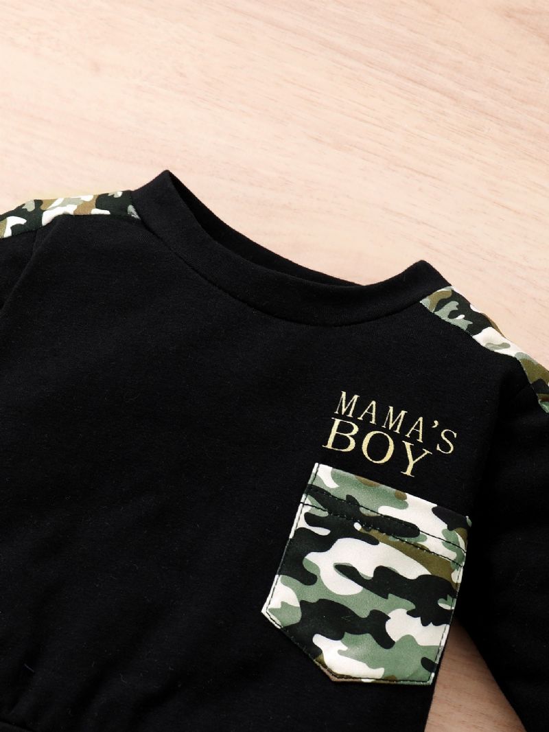 Baby Drenge Camo Pullover Sweatshirt & Matchende Joggerbukser Babytøj