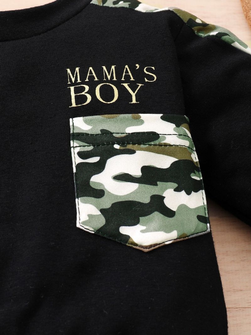 Baby Drenge Camo Pullover Sweatshirt & Matchende Joggerbukser Babytøj