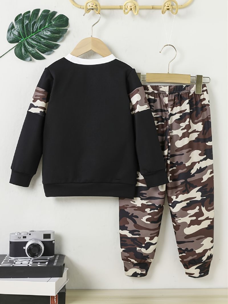 Baby Drenge Camo Pullover Sweatshirt & Matchende Joggerbukser Sæt