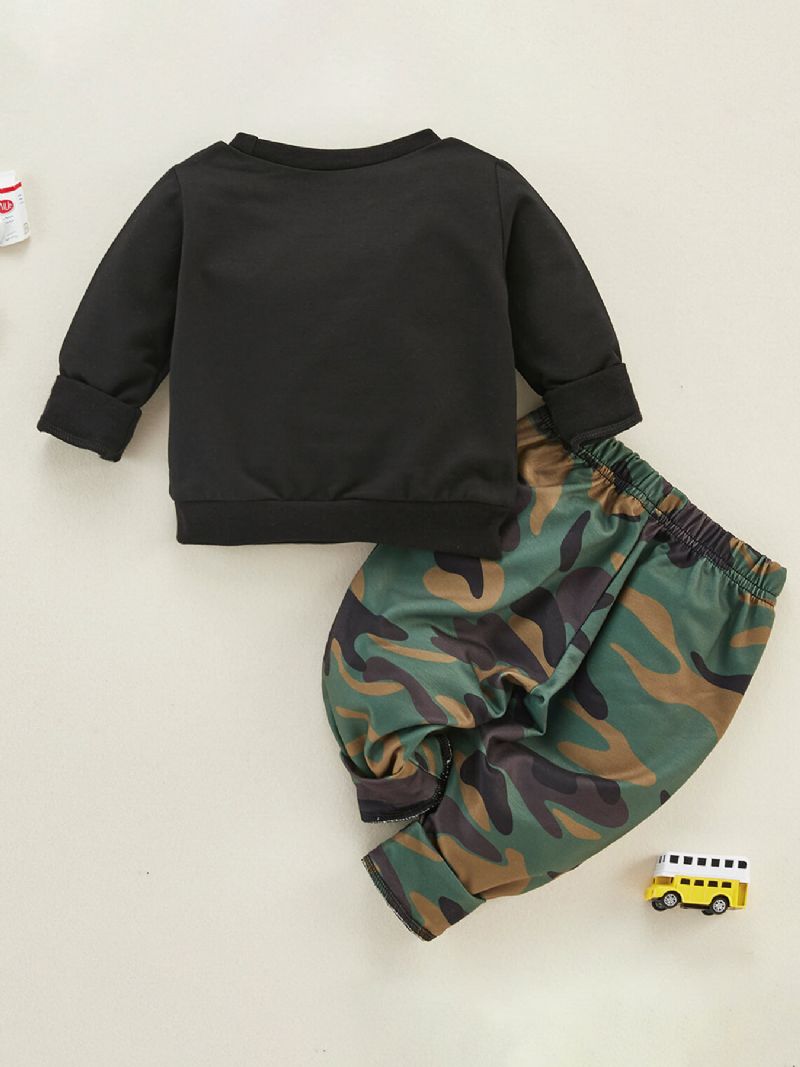 Baby Drenge Camouflage Sweatshirts & Bukser Sæt Babytøj Outfit