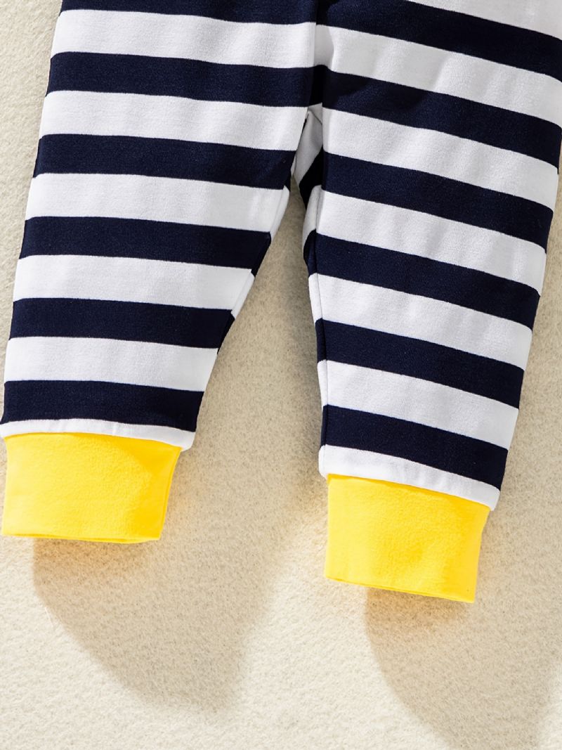 Baby Drenge Piger Langærmet Hjortemønster Romper + Stribede Bukser Sæt Nyfødt Spædbørn Babytøj Layette Sæt