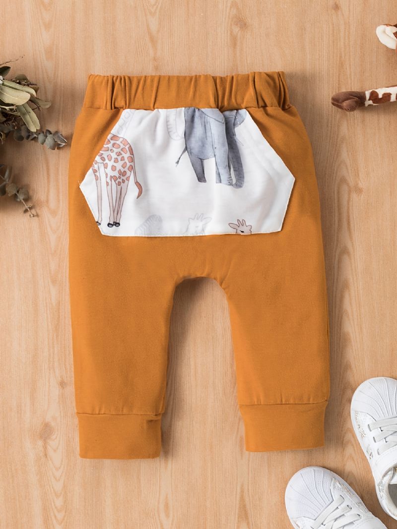 Drenge Animal Print Hættetrøje + Bukser Sæt Babytøj Outfits