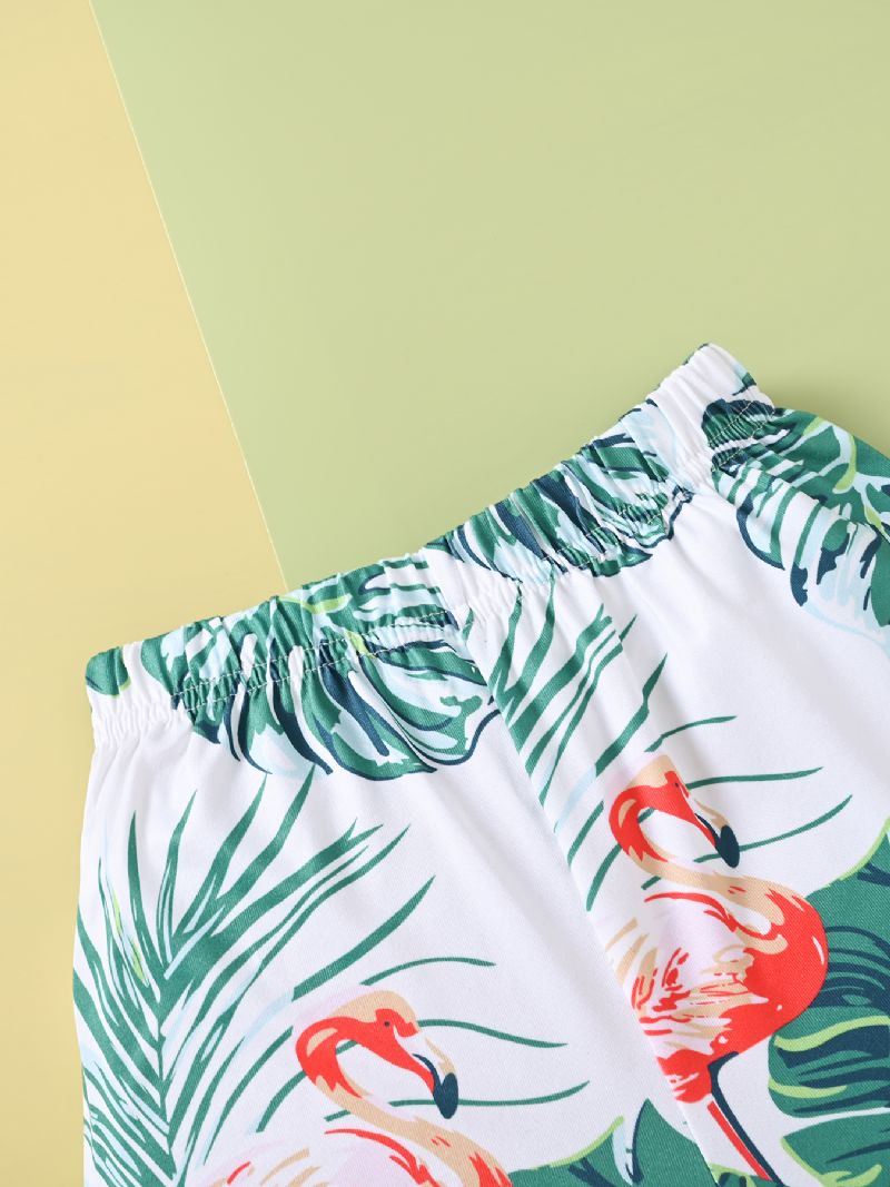 Drenge Casual Flamingo Print Shorts Sæt