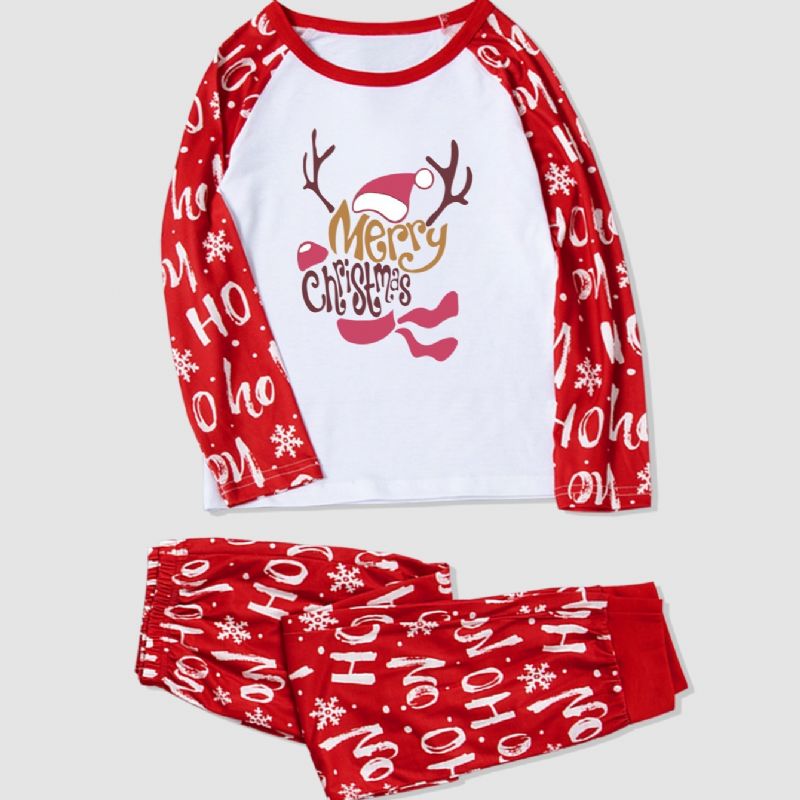 Drenge Christmas 2 Letter Pattern Fawn Homewear 2-delt Sæt