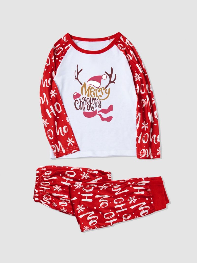 Drenge Christmas 2 Letter Pattern Fawn Homewear 2-delt Sæt