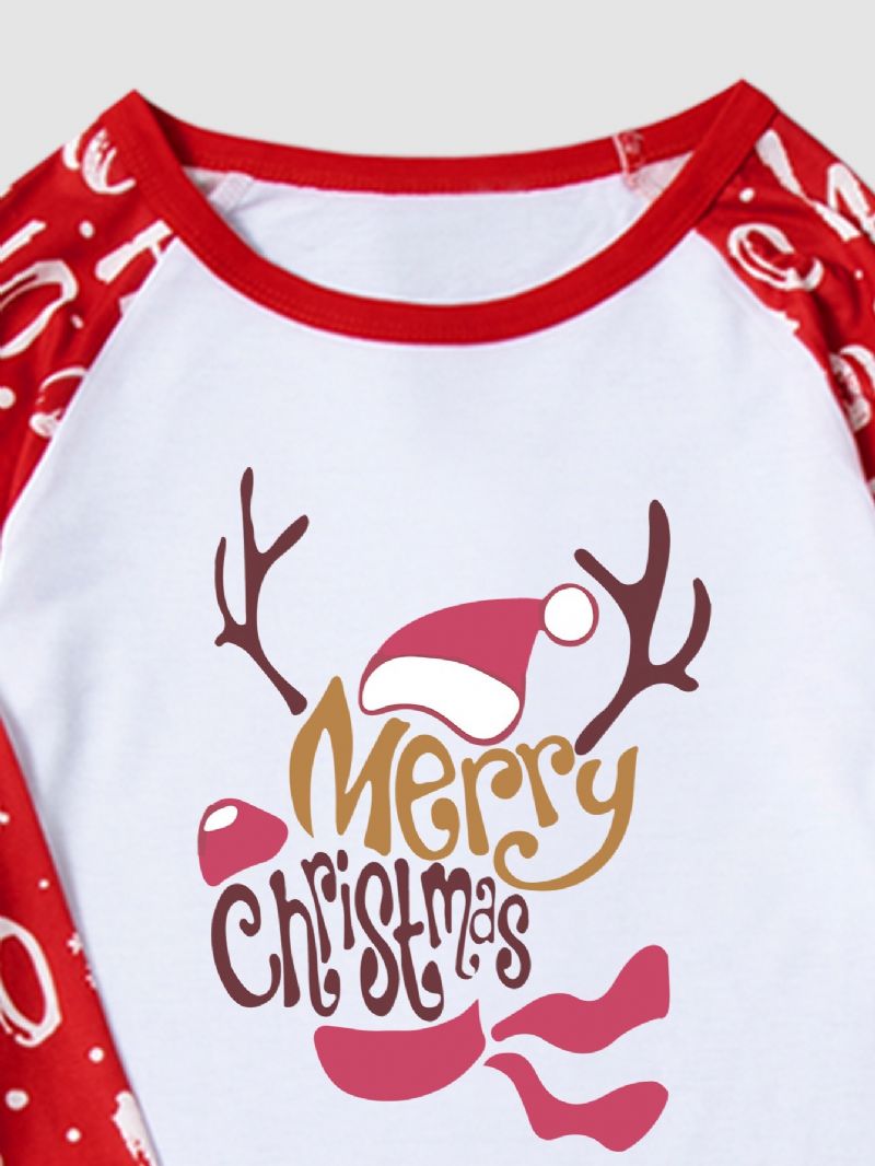 Drenge Christmas 2 Letter Pattern Fawn Homewear 2-delt Sæt