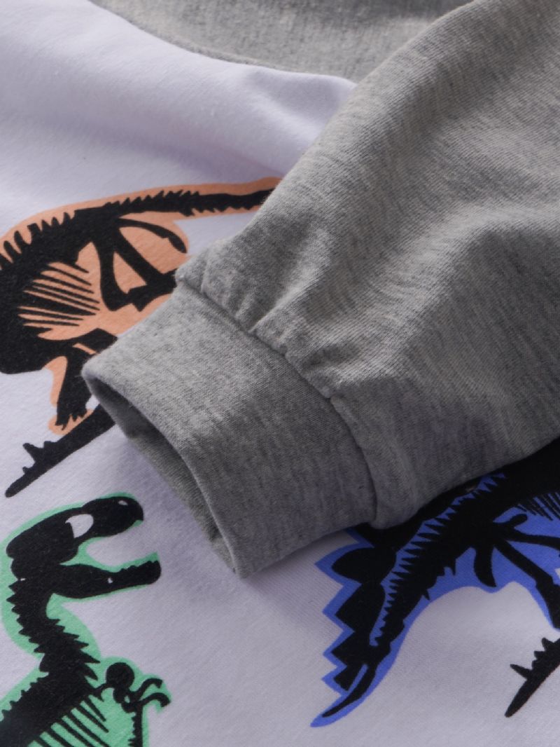 Drenge Dinosaur Print Langærmet Sweatshirt & Bukser Sæt