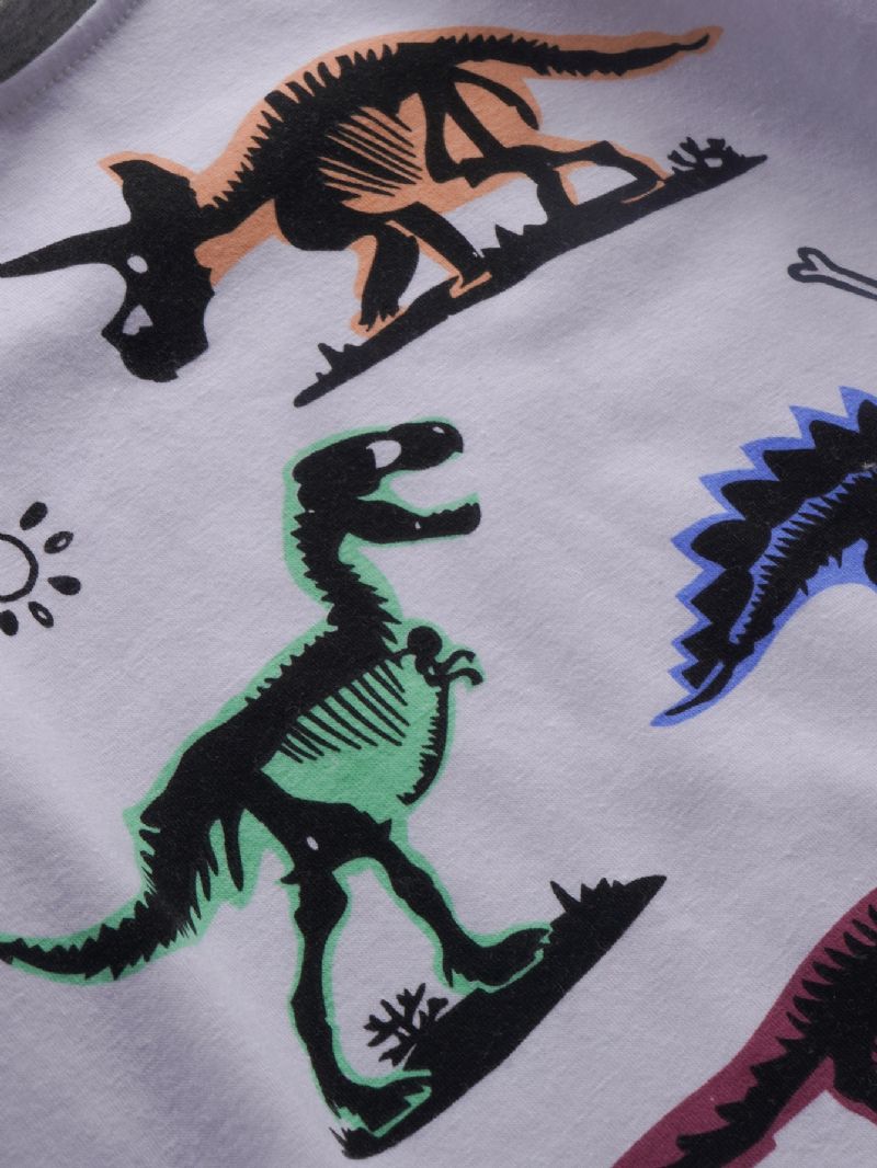 Drenge Dinosaur Print Langærmet Sweatshirt & Bukser Sæt