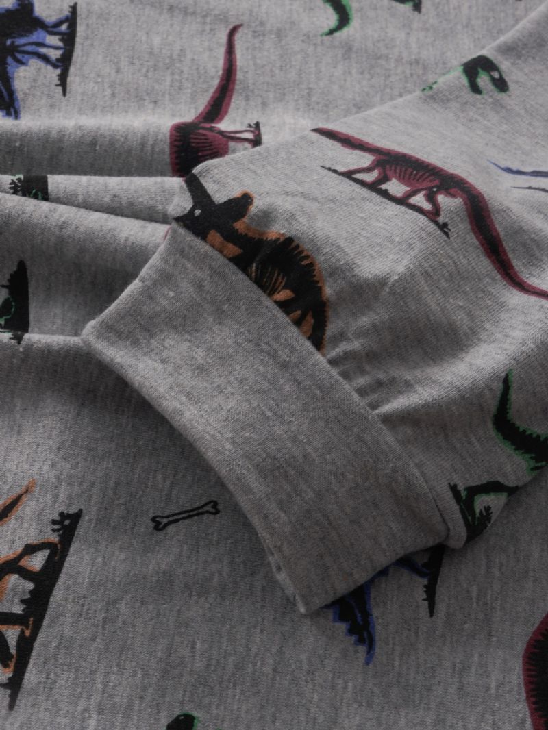 Drenge Dinosaur Print Langærmet Sweatshirt & Bukser Sæt