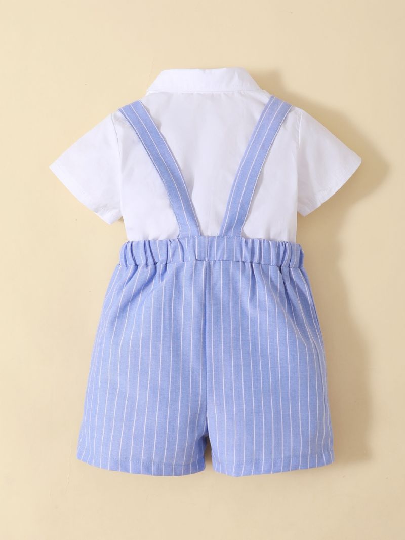 Drenge Gentleman Bowknot Romper Bodysuit + Suspender Shorts Sæt Babytøj Til Forår Efterår