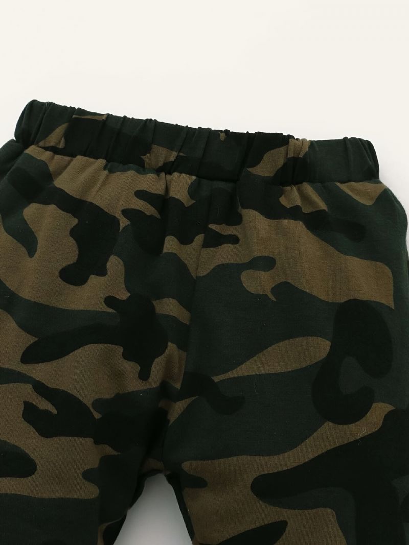 Drenge Langærmet Hættetrøje + Camo Bukser Sæt Børnetøj Outfits