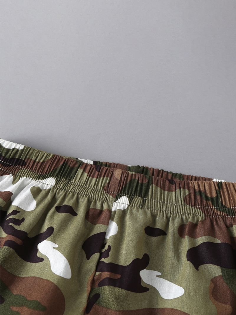 Drenge Letter Print Tank Top + Camo Kort Sæt Børnetøj Til Sommer