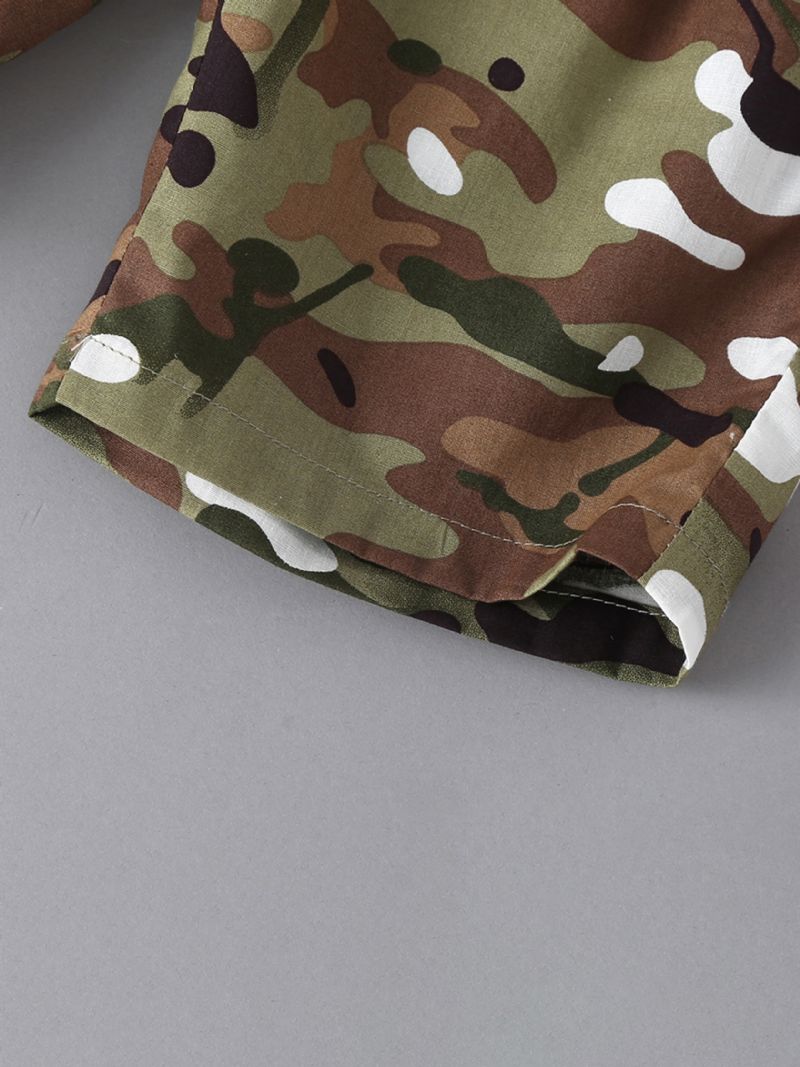 Drenge Letter Print Tank Top + Camo Kort Sæt Børnetøj Til Sommer