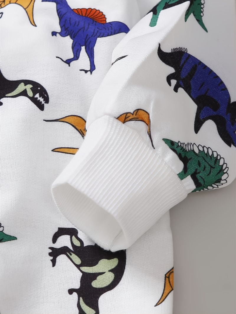 Drenge Mode Casual Dinosaur Print Rundhalset Sweatshirt Bukser Sæt